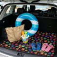 thumbnail image 2 of HUISEFOR Dog Paw Prints Car Trunk Mat 29" x 39" Waterproof Scratchproof Cargo Mat Rear Trunk Liner, Full Protection, Easy To Clean, Easy Installation, Fits for Most Cars SUV, 2 of 7