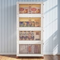 thumbnail image 5 of VECELO 4 Pack Plastic Large Storage Bins with Lids, Stackable Storage Containers with Wheels, Folding Closet Organizers for Living Room, Office, Dorm, 5 of 12