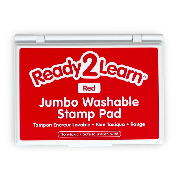 READY 2 LEARN Jumbo Washable Stamp Pad - Red - 6.2"L x 4.1"W