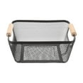 thumbnail image 6 of Tongina Metal Wire Bin Basket with Wooden Handle Container Multifunctional Kitchen Organizer Fruit Basket for Home Office Lightweight L 35.5x22.5x15.5cm, 6 of 8