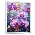 thumbnail image 2 of Designart "Collage Of Purple Orbiting Orchids I" Orchids Floater Framed Canvas Art Print, 2 of 5