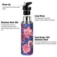 thumbnail image 3 of Yayeee 33oz Insulated Water Bottle Double Wall Stainless Steel with Flip Straw Lid, Vibrant Art Flowers, 3 of 7