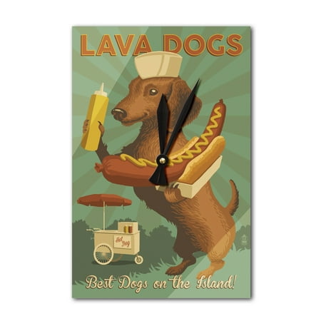 Hawaii - Lava Hot Dogs - Best Dogs on the Island - Dachshund - Retro Hotdog Ad - Lantern Press Artwork (Acrylic Wall (Best Dog Breeds For Kids Under 10)