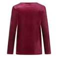 thumbnail image 4 of Homenesgenics Velvet Tops for Women Fashion Women Pullover Solid Long Sleeve Casual Shirt Blouse Tops, 4 of 8