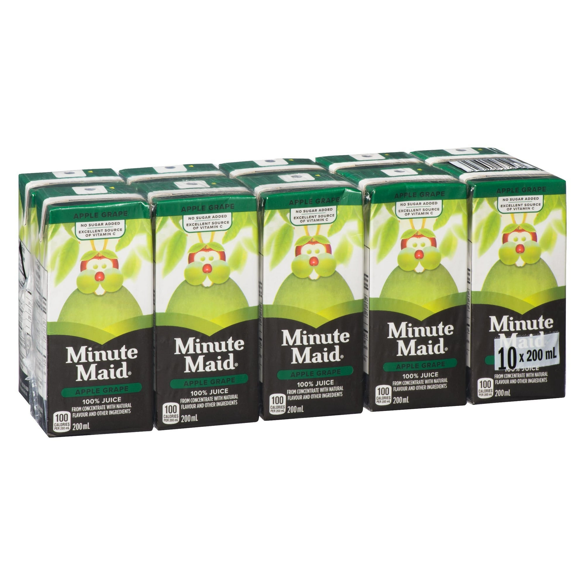 Minute Maid 100% Apple Grape Juice 200mL carton, 10 pack