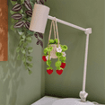 thumbnail image 6 of Car Plant Crochet Hanging Basket, Strawberry Pendant, Rearview Mirror Ornament Pendant Fluorescent Green, 6 of 8