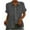 Gray, variant on Fesfesfes Tee Shirts Womens Fashion Woman Causal Button Blouse Short Sleeve T-Shirt Summer Tops V Neck Shirt 8(L)