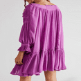 thumbnail image 4 of PENGXIANG Robe à Manches Longues en Vrac de Couleur Unie avec Volants pour la Maternité des Femmes, 4 of 5