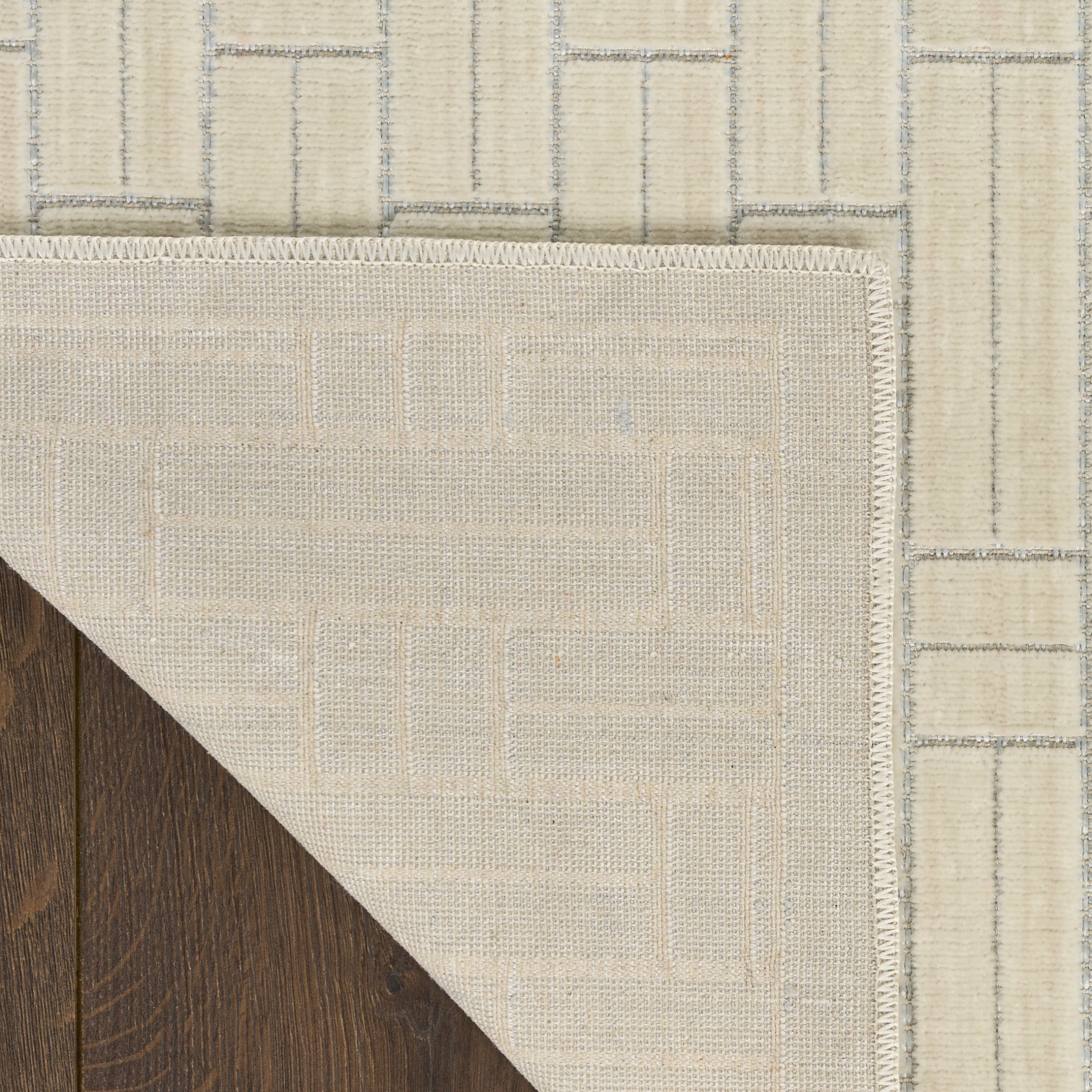 Nourison Washable Charm 2' x 6' Ivory Modern Indoor Rug