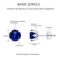 thumbnail image 5 of Rosec Jewels Lab Grown Blue Sapphire Solitaire Stud Earrings - AAAA Grade - 2 Ct - Sapphire Diamond Earrings - with Jewelry Box, 18K White Gold, 5 of 7