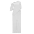 thumbnail image 4 of IROINNID Sleeveless Suspender Jumpsuit For Women Full-Length Fashion Casual Spring Summer Skew Collar Straps Wide Leg Trousers Jumpsuit, 4 of 5