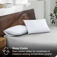 thumbnail image 2 of Bare Home Percale Weave Pillowcase Set - 300 Thread Count - 100% Organic Cotton - King, White, 2 of 4