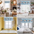 thumbnail image 5 of Summer Sea Shell Valance Curtain Nautical Ocean Watercolor Starfish Coral Blue Wood Grain Window Valances Rod Pocket Short Curtains Window Treatments for Kitchen Bedroom Bathroom Laundry 60" x 18", 5 of 9
