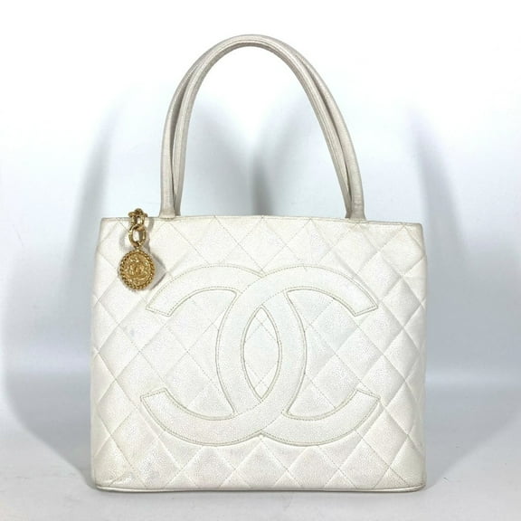 Pre-Owned CHANEL A01804 Quilted Matelasse CC Coco Mark Reprint Tote Shoulder Bag... (Good)