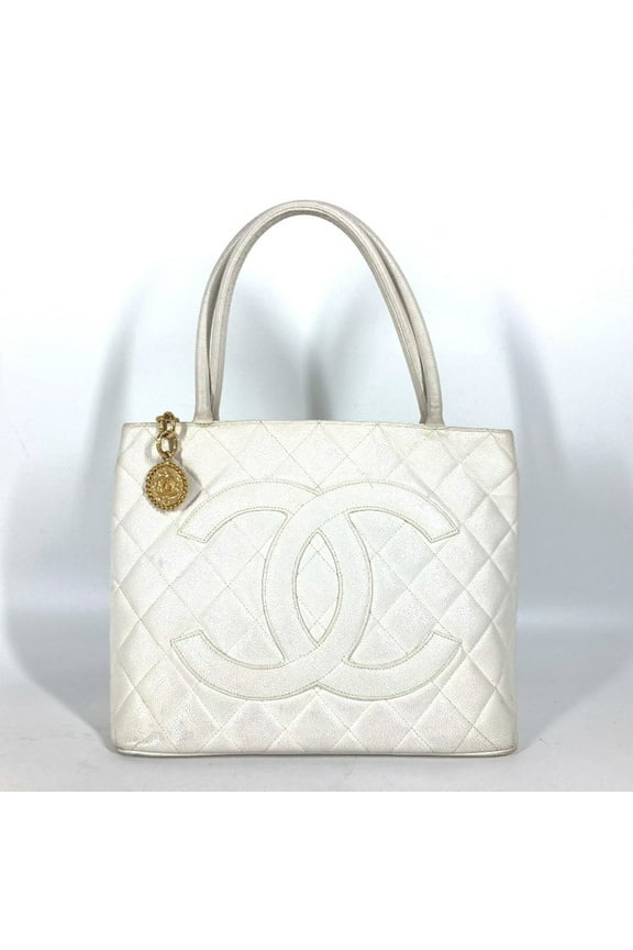 Pre-Owned CHANEL A01804 Quilted Matelasse CC Coco Mark Reprint Tote Shoulder Bag... (Good)