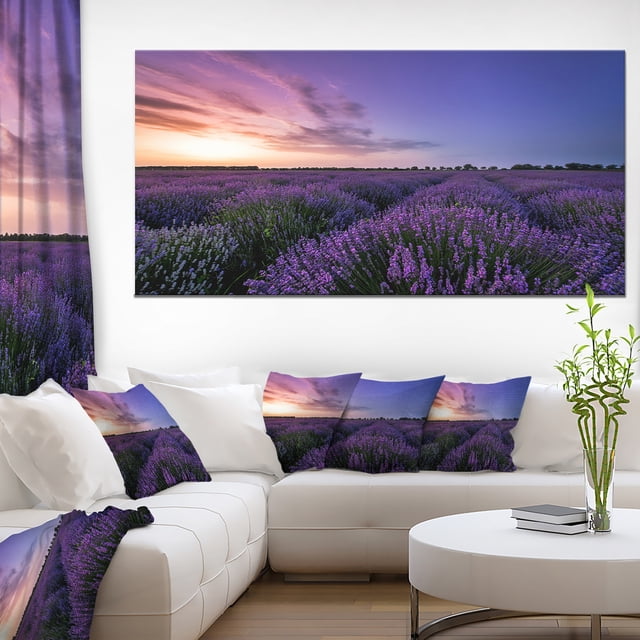Beautiful Lavender Flowers At Sunset - Floral Canvas Art Print