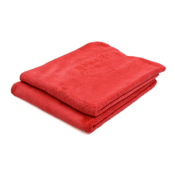 Unique Bargains 2pcs 40 x 40cm 400GSM Microfiber Car Cleaning Towels Drying Washing Cloth Red