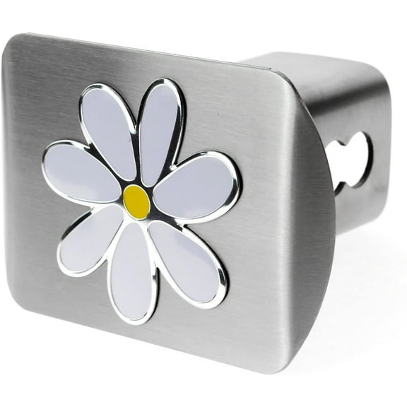 LFPartS Plumeria Flower 3D Emblem Metal Trailer Hitch Cover
