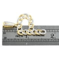 thumbnail image 5 of 10K Yellow Gold Real Diamond Initial P Cuban Link Pendant 1.65" Charm 1/2 Ct., 5 of 6
