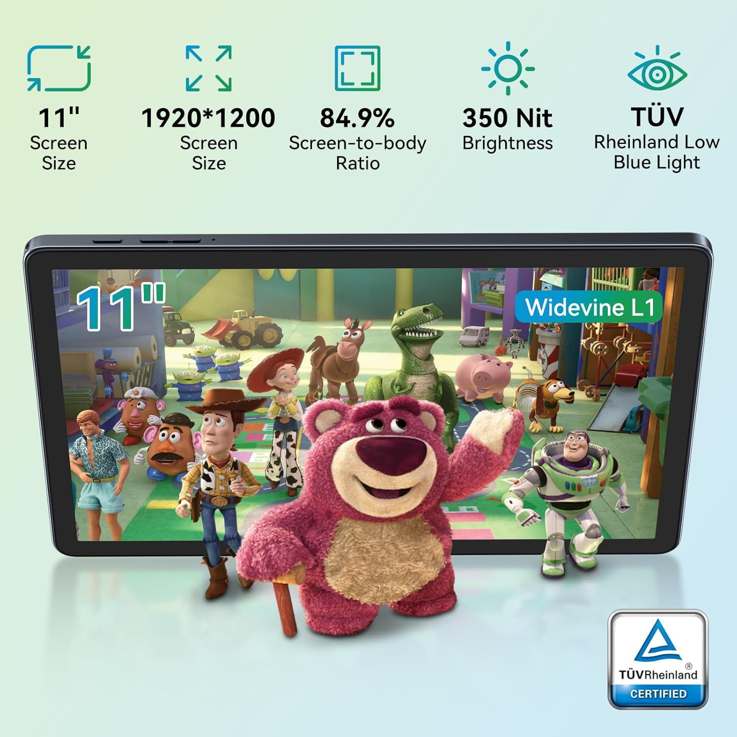 Android 15 Tablet with 11 Inch FHD Display, 24GB RAM 256GB ROM /2TB TF, T615 Octa-Core AI Tablets, 8000mAh/18W Fast Charge, 5G WiFi & 13MP Camera, TÜV Certified Netflix HD for Streaming/Gaming