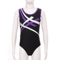 thumbnail image 3 of Yartina Kids Boys Sleeveless Patchwork Gymnastics Leotard Contrast Color Ballet Dance Unitards Purple 10, 3 of 7