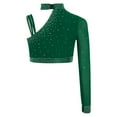 thumbnail image 3 of YUUMIN Kids Girls Jazz Hip Hop Dance Crop Tops Athletic Cami Shirt Dance Party Fancy Vest Top Activewear Green 10, 3 of 6