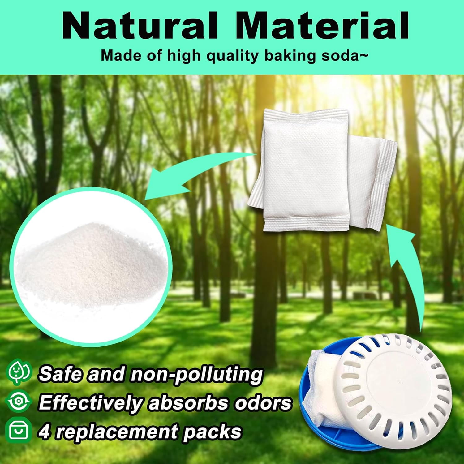 4-Pack Odor Eliminator Cartridge for Munchkin Step Diaper Pail, Lavender Scent Baking Soda Diaper Pail Deodorizer
