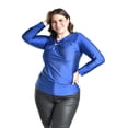 thumbnail image 4 of Blusa con abertura asimetrica Roman Fashion /Tallas Extras, 1841 (Azul rey) azul 42, 4 of 6