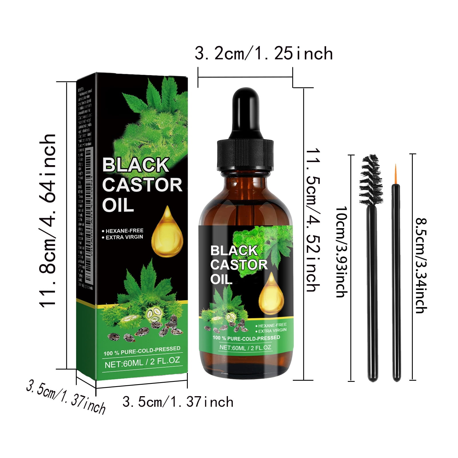 Alvantor Castor Oil Nourishing Treatment for Hair and Eyelash, Thickening Lash Serum 2.02 fl.oz