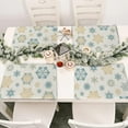 thumbnail image 6 of Winter Snowflakes Placemats Set of 4, Gold Blue Tabletop Dining Table Place Mats Home Kitchen Decor, Seasonal Farmhouse Rustic Christmas Holiday Decoration 12 x 18 Inch, 6 of 6