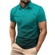 thumbnail image 1 of Blusa y camisa de manga corta con cuello vuelto para hombre, informal, lisa, de manga corta, con botones y cuello vuelto., 1 of 5