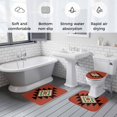 thumbnail image 5 of Red Black Green Boho Bath Mat 3 Piece Bathroom Rug Set, Farmhouse Vintage Abstract Geometric Non Slip Bath Rug Contour Mat and Toilet Lid Cover, Absorbent Shower Mats Soft Bath Rugs and Mats Sets, 5 of 8