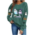 thumbnail image 5 of Enjoytime Halloween Crewneck Sweatshirts Women Fall Fashion Long Sleeve Pullover Tops Casual Cute Ghost Graphic Sweatshirt, 5 of 8
