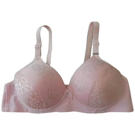 

nsendm Womens Jacquard Three Bra Thin Underwear Sports Bra Girls Underwear RD2 85C