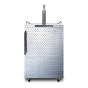 Summit Appliance SBC635MOSDPL 24" Outdoor Beer Dispenser with Single Tap Digital Thermostat Automatic Defrost Ground Fault Circuit Interrupter Casters and Top Guard Rail in Stainless Steel