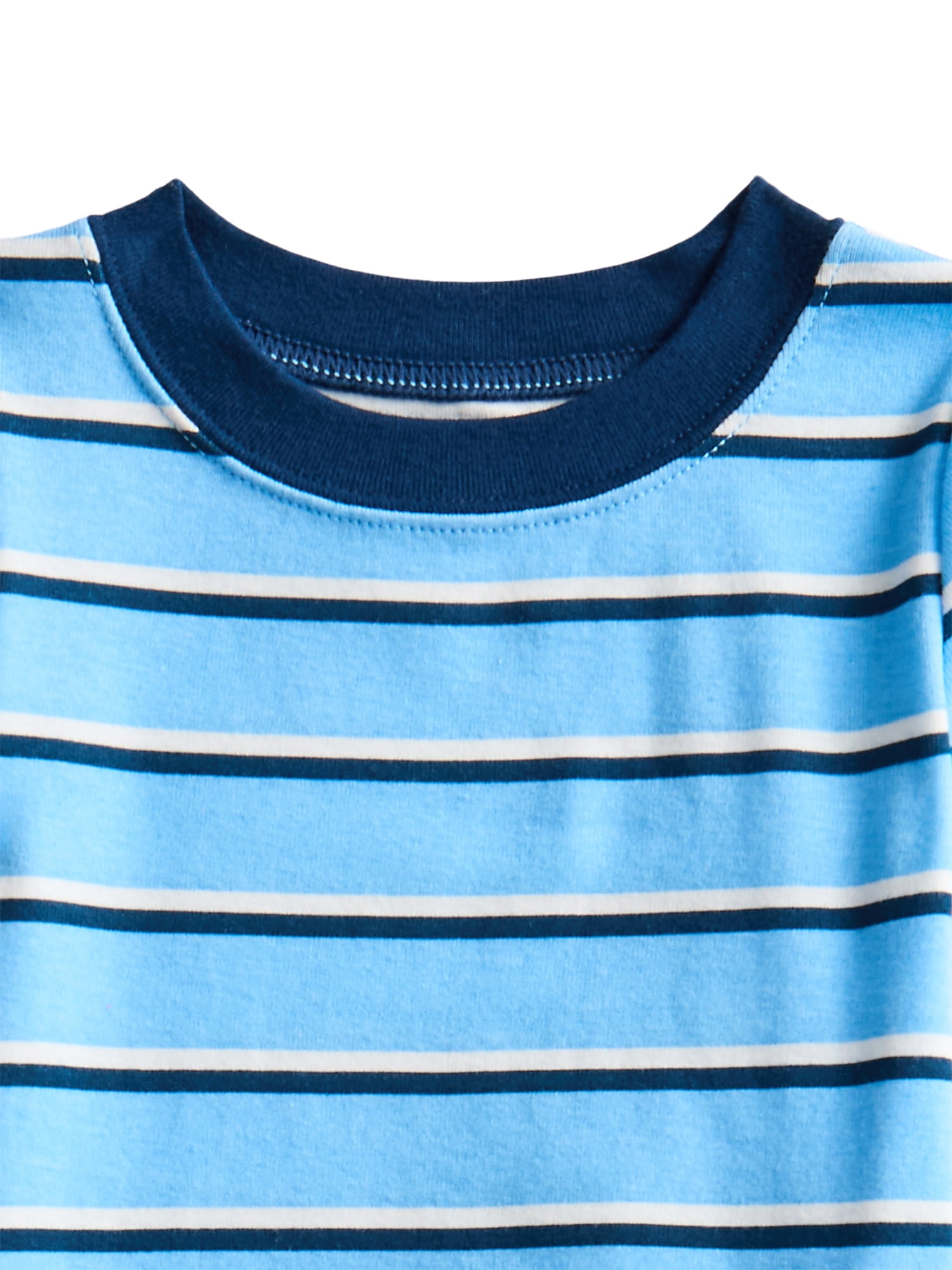 Wonder Nation Toddler Boys or Girls Cotton Short Sleeve Top and Pants Pajama Set, 4-Piece, Sizes 12M-5T