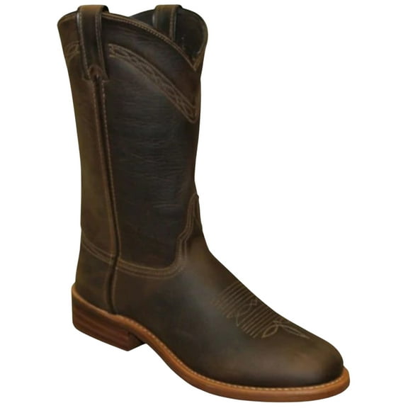 Abilene Men's Cowhide Leather Performance Western Boot Broad Round Toe Brown 8.5 EE US