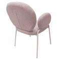 thumbnail image 4 of LeisureMod Celestial Mid-Century Modern Boucle Dining Chair Upholstered Seat and Back with White Powder-Coated Iron Frame Side Chair with Arms for Kitchen and Dining Room, Grey, 4 of 5