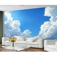 thumbnail image 2 of Blue Sky White Cloud Custom Mural- Natural Scenery Mural, Modern Large Murals For Living Room Bedroom, Blue Sky Murals For Nursery 98.4"W x 68.9"H (Not Peel and Stick), 2 of 6