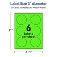thumbnail image 6 of Avery Printable Round Labels, Neon Green, 3" Diameter, 60ct, 6 of 11
