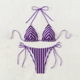 thumbnail image 5 of Women Swimsuits Sling Trendy Print Summer Casual Separates Tankini Purple Swimwear for Women XS, 5 of 5