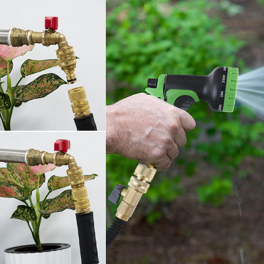 Ron Garden Hose Quick Connect: Solid Brass — Leak-Proof — Heavy Duty Fitting | Car Wash / Garden for Ladies & Gentlemen & Homeowners(3 Sets)