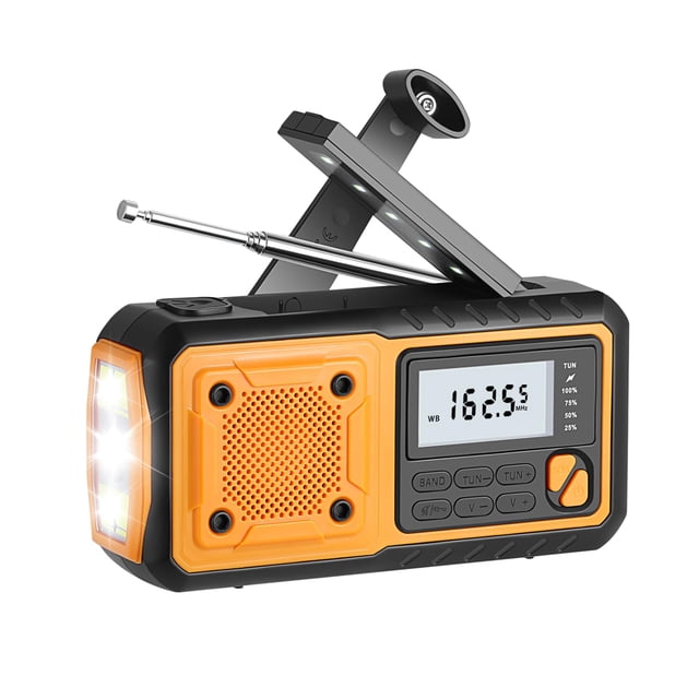 Radio de emergencia VLEJEARI con carga manual con luz LED