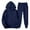 Navy, variant on Men's Hoodie Tracksuit Sweatsuits Set 2 Piece Hooded Sweatshirts and Sweatpant Sets Color Navy Size S