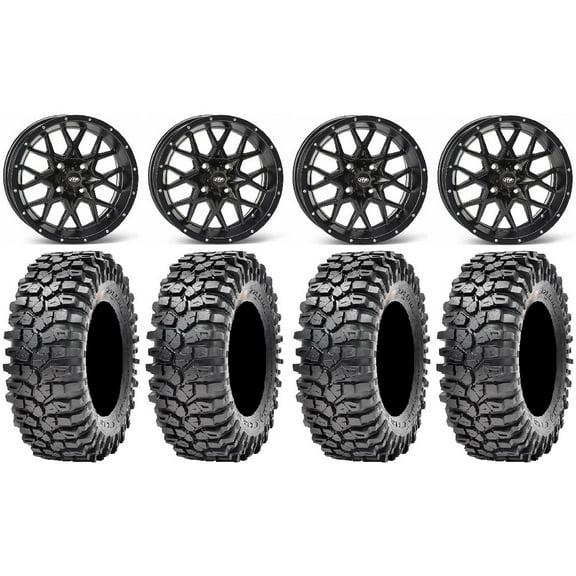 ITP Hurricane 14" Wheels Black 35" Roxxzilla Tires Kawasaki Teryx Mule