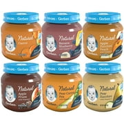 Gerber 2nd Foods Natural Jars Variety Pack, 2 Apple Prune, 2 Apple Zucchini Peach, 2 Banana Blueberry, 2 Carrot, 2 Pear Carrot Pea, 2 Pear Zucchini, 12 CT