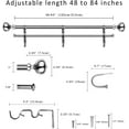 thumbnail image 3 of eTeckram 1" Double Curtain Rod with Urm Finials - 48" to 84", Sand Nickel, 3 of 5