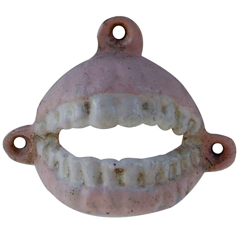 Vintage Cast Iron Wall Mount Set of False Teeth Dentures Beer, Soda or Pop Bottle Opener Vintage Cast Iron Wall Mount Set of False Teeth Dentures Beer, Soda or Pop Bottle Opener