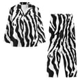 thumbnail image 4 of SCRAWLGOD Zebra Print Pajamas Women Long Sleeve Pjs for Women Set Fall Trendy Clothes Size S V Neck Womens Pajama Set of 2 Comfy Women Lounge Travel Set, 4 of 7