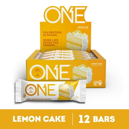 ONE Brands Protein Supplement Bar, Lemon Cake, 20g Protein, 12 Count